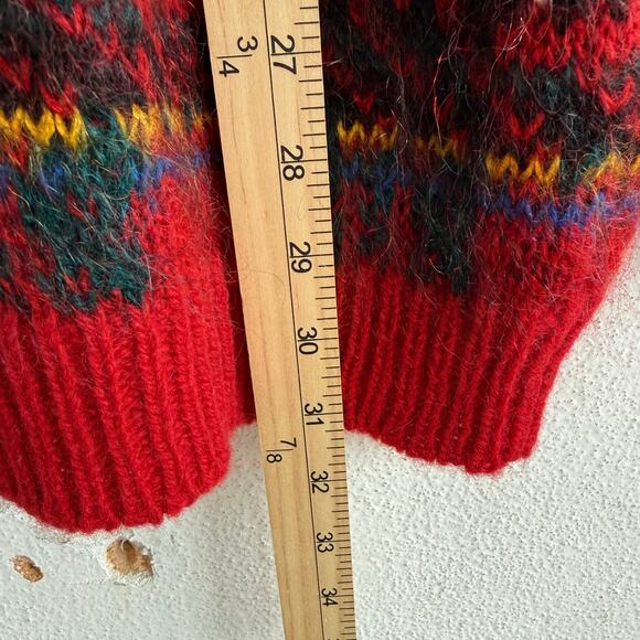 Vtg 90s Susan Bristol Cardigan Sweater Mohair Wool Holiday Plaid Women M Classic - Picture 7 of 8